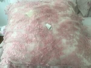 Bella Notte Lily Lace RARE Blush Pink ruffle Standard Queen Pillow Sham NWT